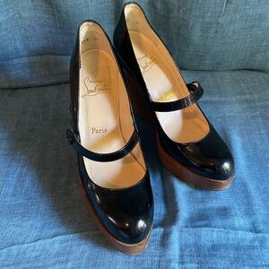 Christian Louboutin Black and Brown Platform Heels